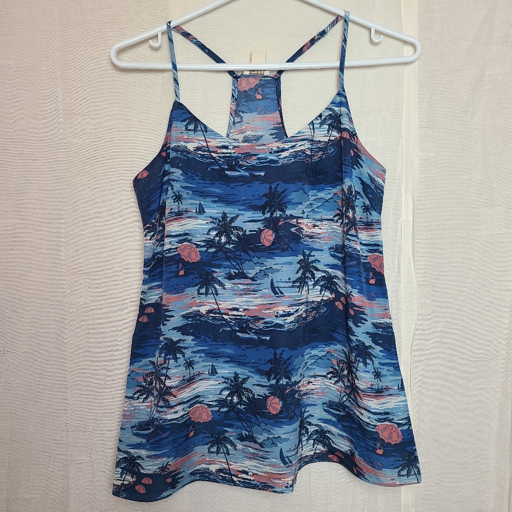 J. Crew Factory Women's US4 Camisole Tropical Blue Sunset Summer Festive Casual